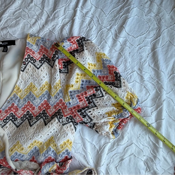 N12H Alice Summer Casual Colorful Chevron Wrap Asymmentrical Dress - Picture 7 of 7